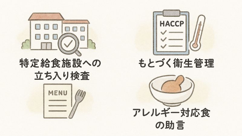 給食施設の栄養・衛生管理を指導する