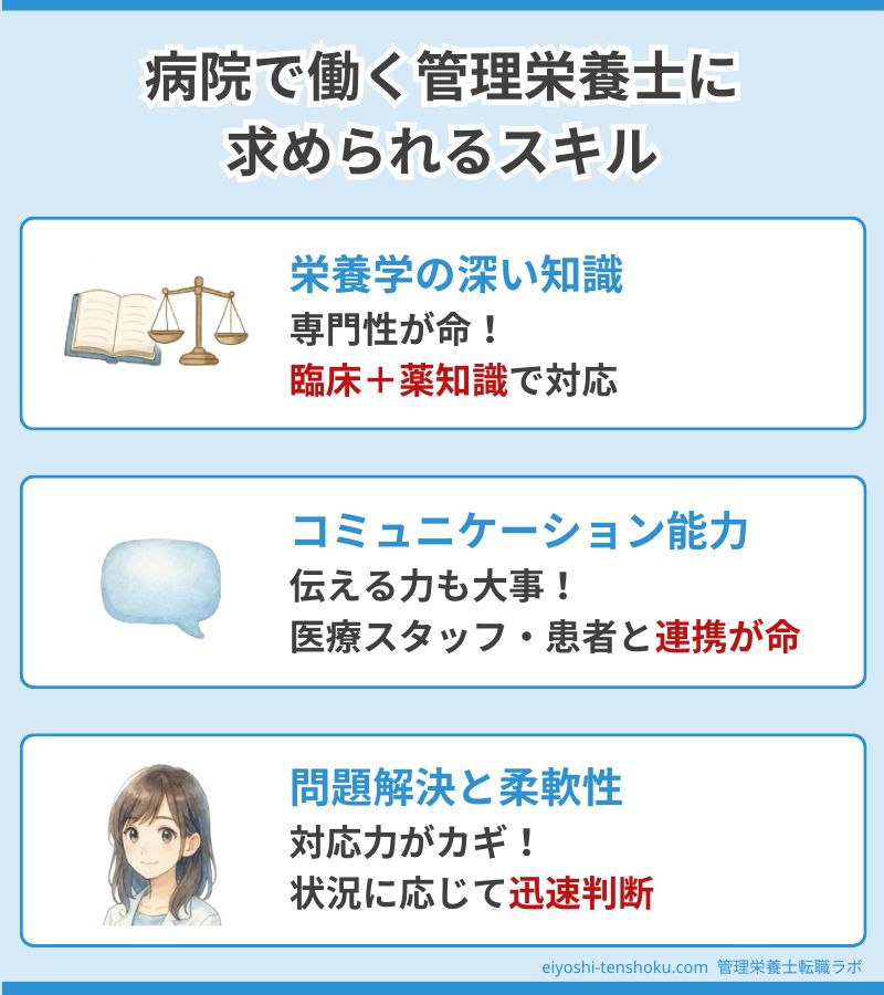 病院で働く管理栄養士に求められるスキル