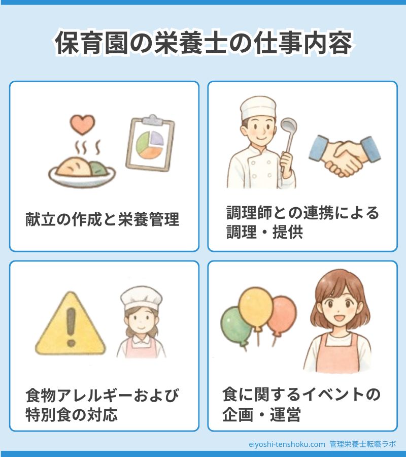 保育園の栄養士の仕事内容