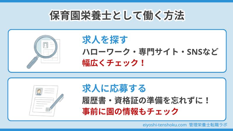 保育園栄養士として働く方法