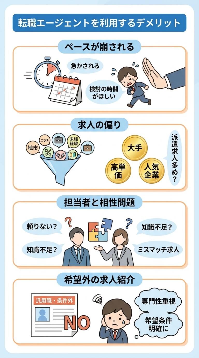 転職エージェントを利用するデメリット