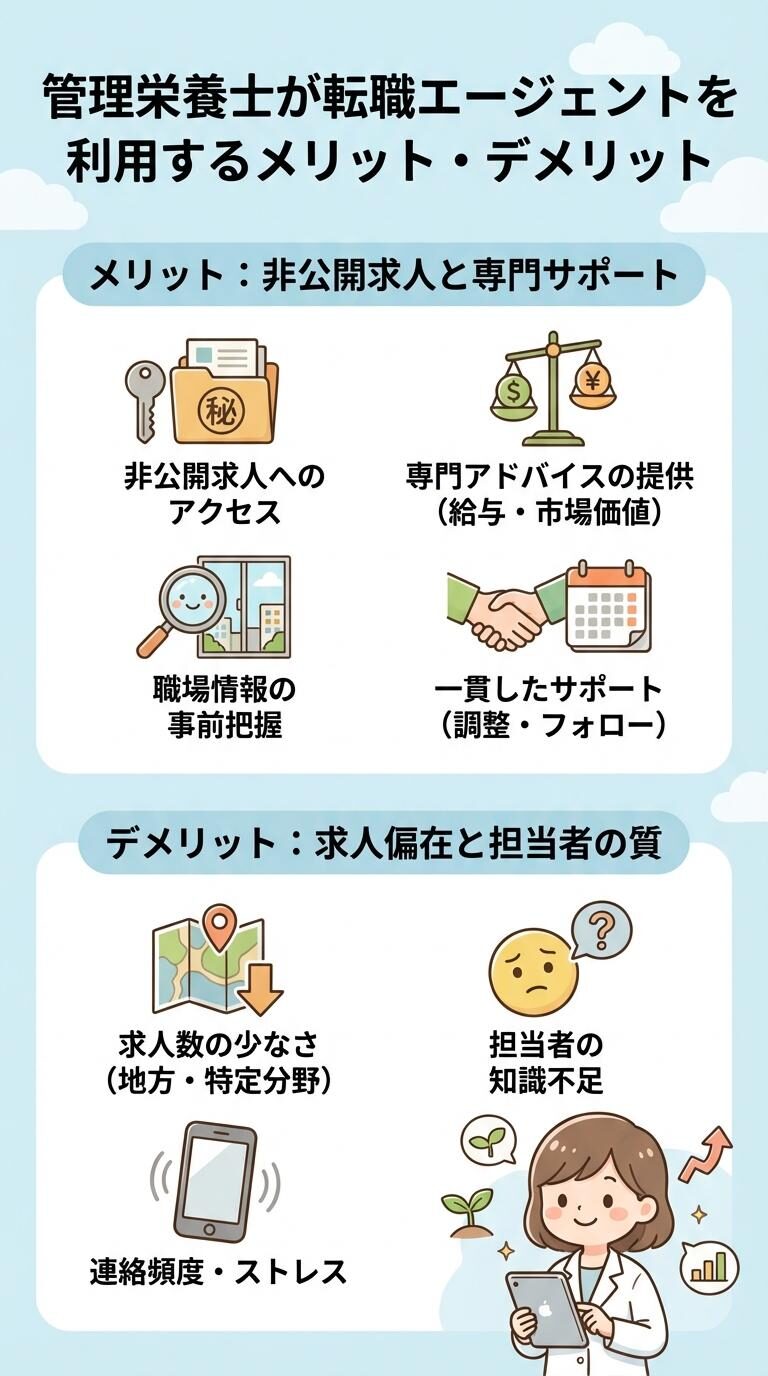 管理栄養士が転職エージェントを利用するメリット・デメリット