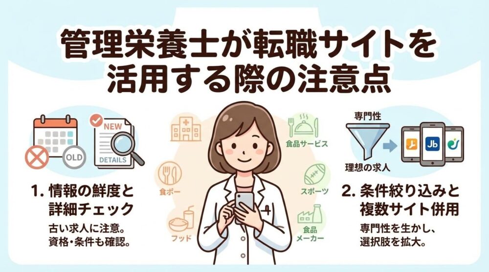 管理栄養士が転職サイトを活用する際の注意点