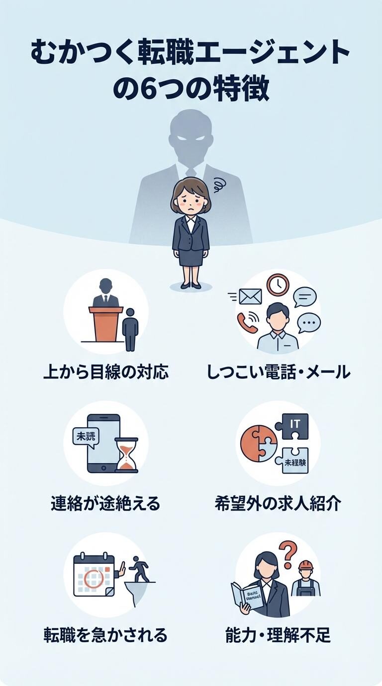 むかつく転職エージェントの6つの特徴