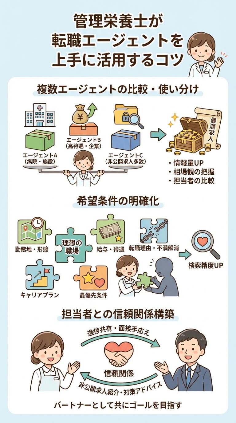 管理栄養士が転職エージェントを上手に活用するコツ