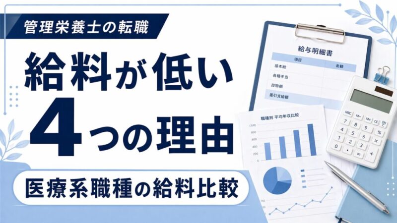 管理栄養士の給料が低い4つの理由｜業界の構造と収入アップの方法を解説！ 